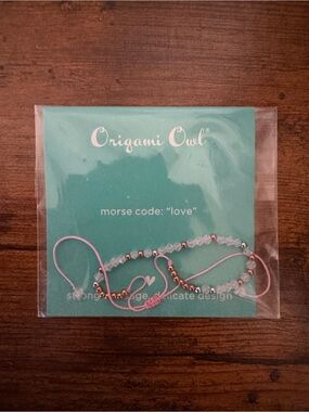 Origami Owl Pink Crystal and Bead Bracelet Set